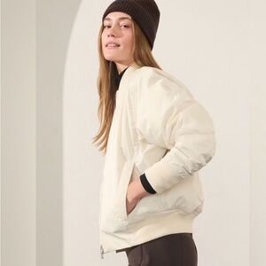 Athleta Women's Ivory Bomber Jacket